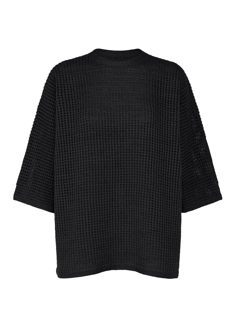 Pleats Please Issey Miyake Dot Knit vlněný svetr černý