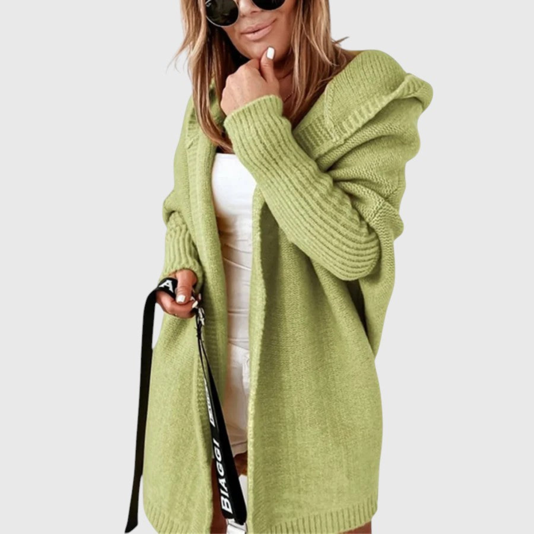 Norielle dlouhý cardigan šedý lehký s kapucí
