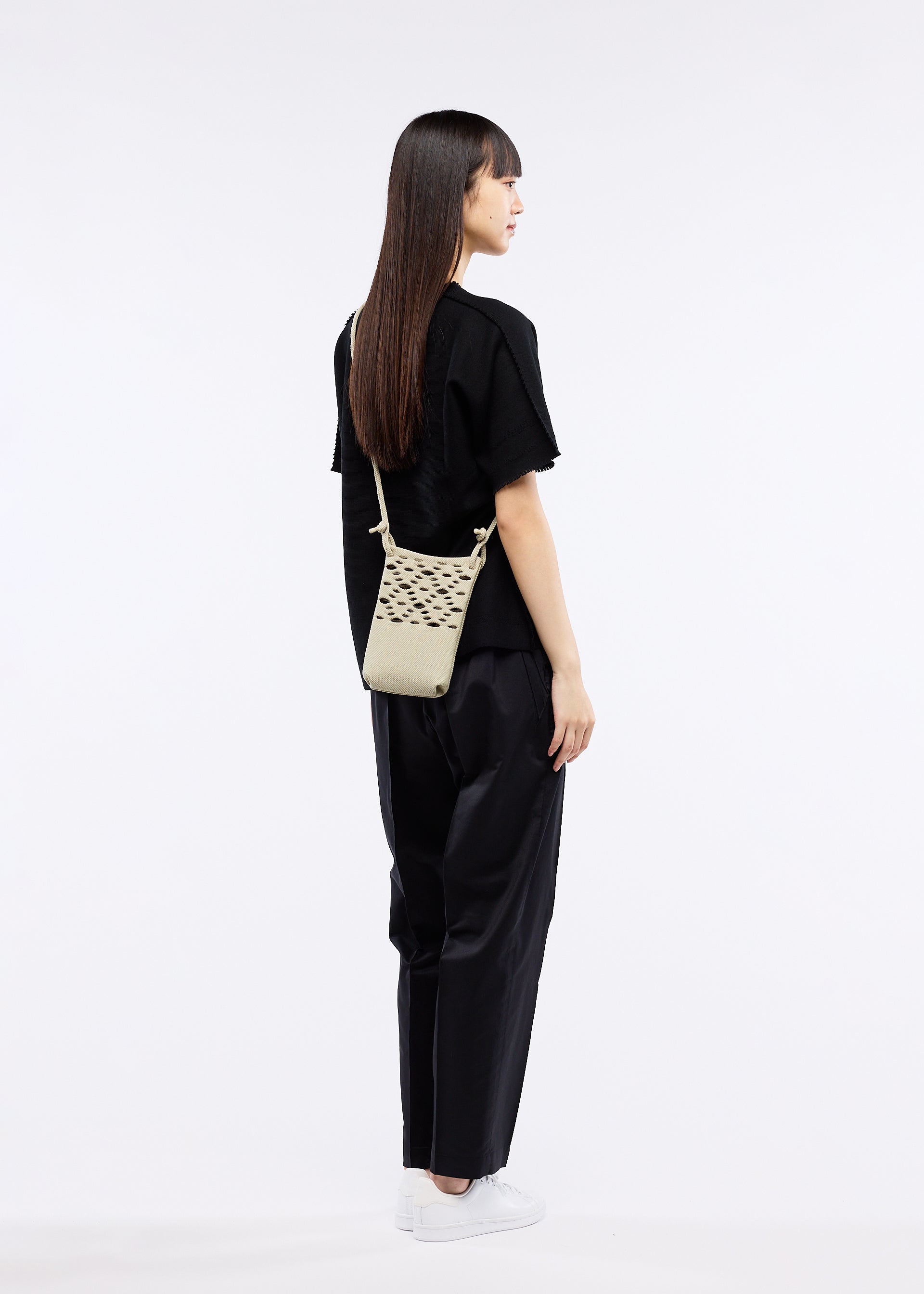 Issey Miyake Mokko Basket kabelka Cream-Beige pletená