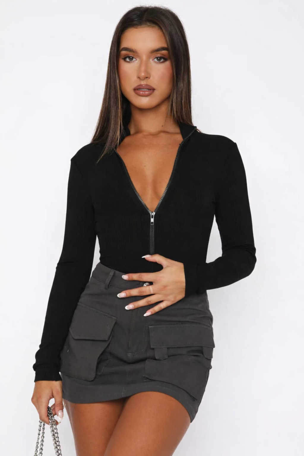 Norielle damske body zip veeko fialove upnute