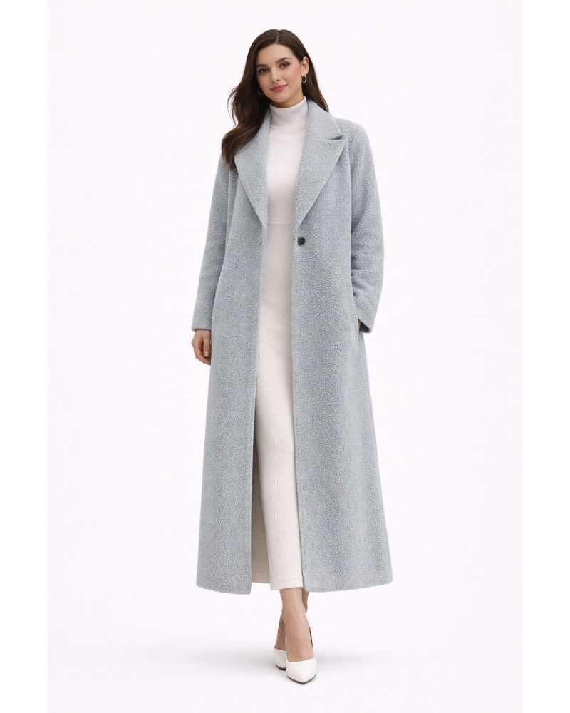 Norielle minimalistický dlouhý kabát černý elegantní