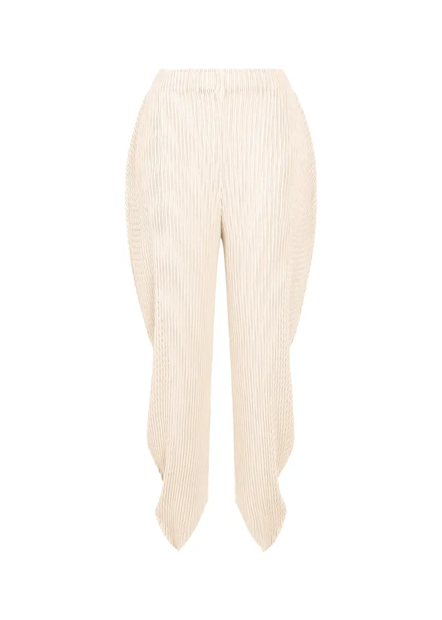Issey Miyake Leaf Pleats kalhoty smetanové 2