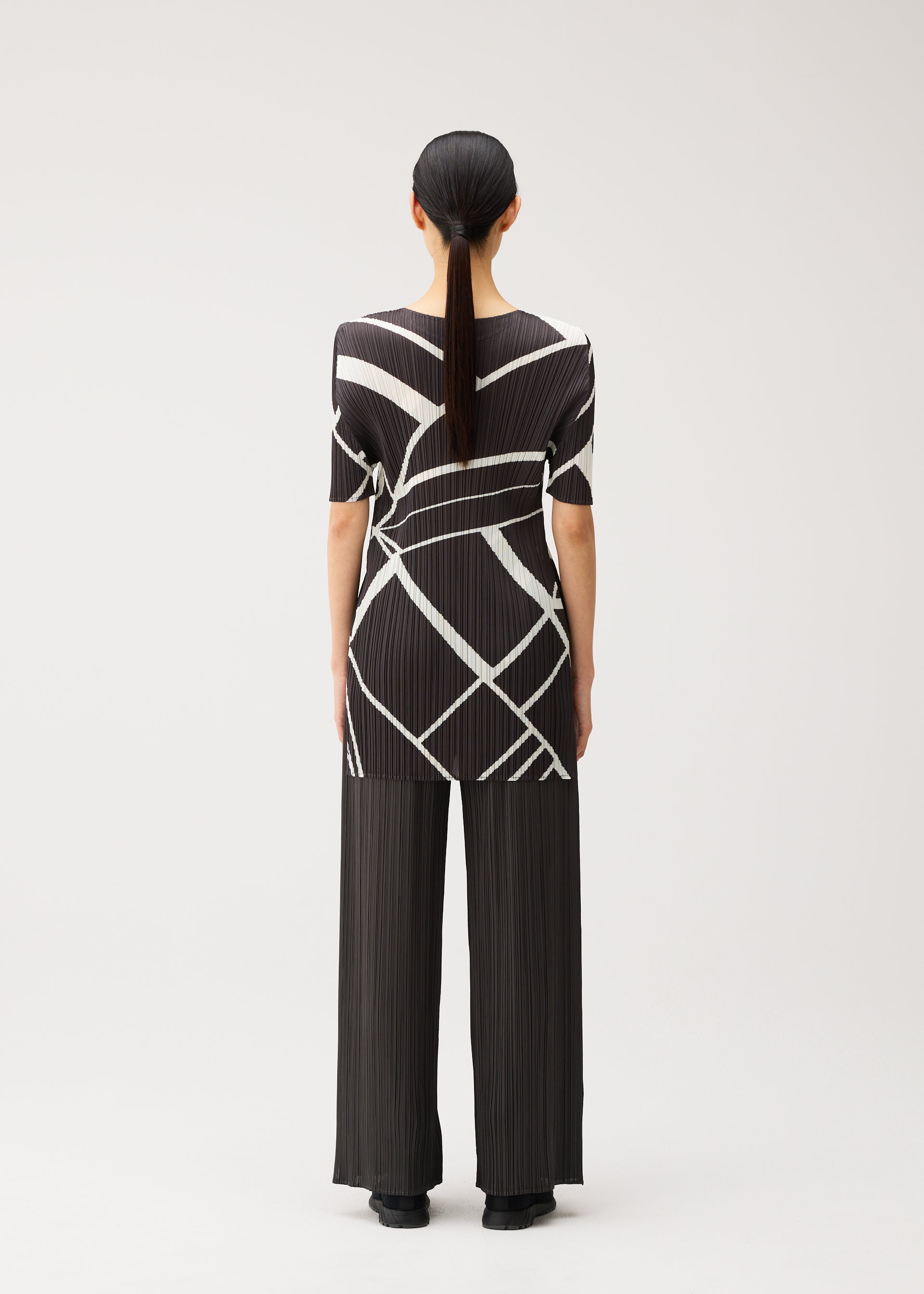 Issey Miyake Fold Line tunika off white vel. 3 linková