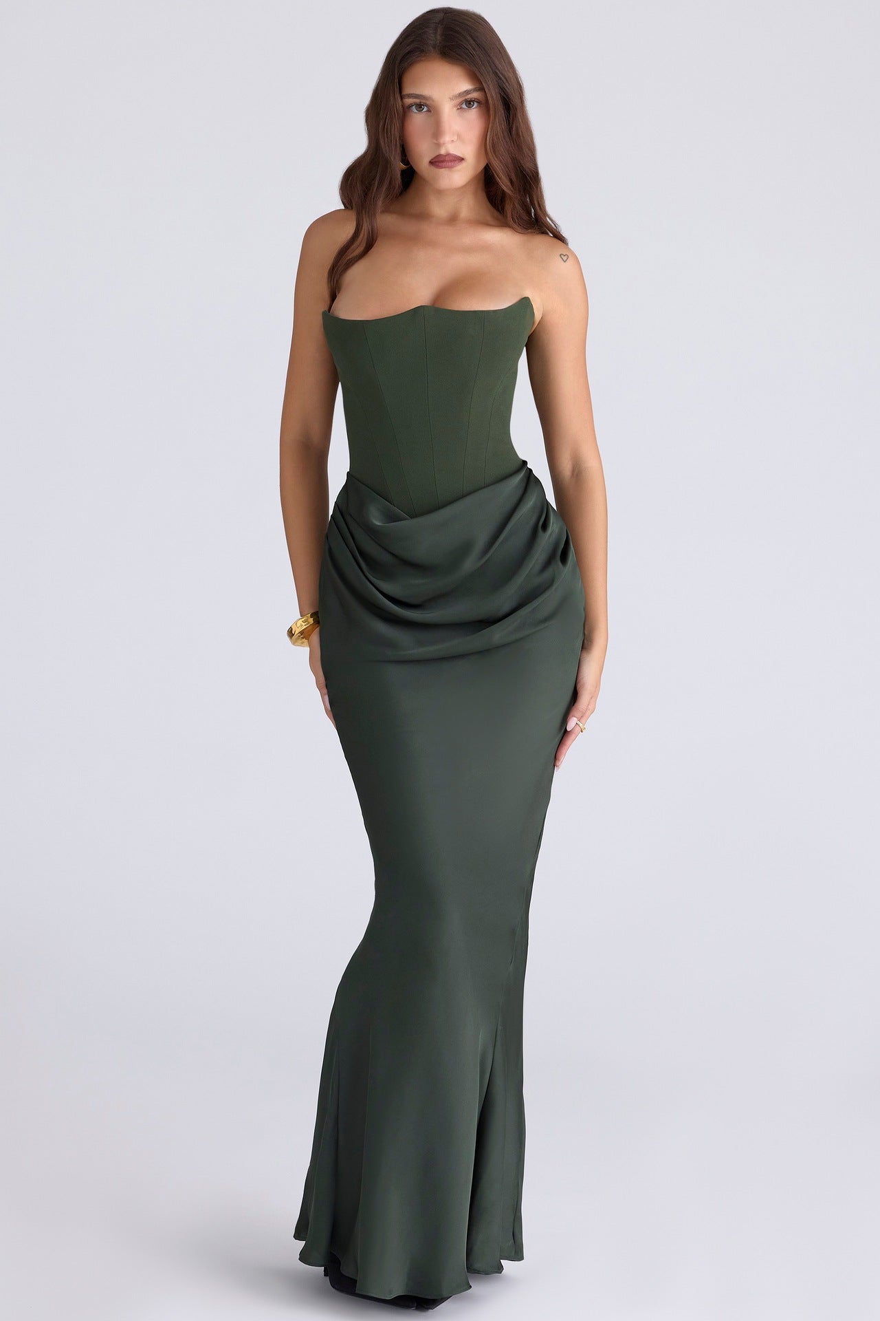 Norielle Elegance saténové bustier šaty černé