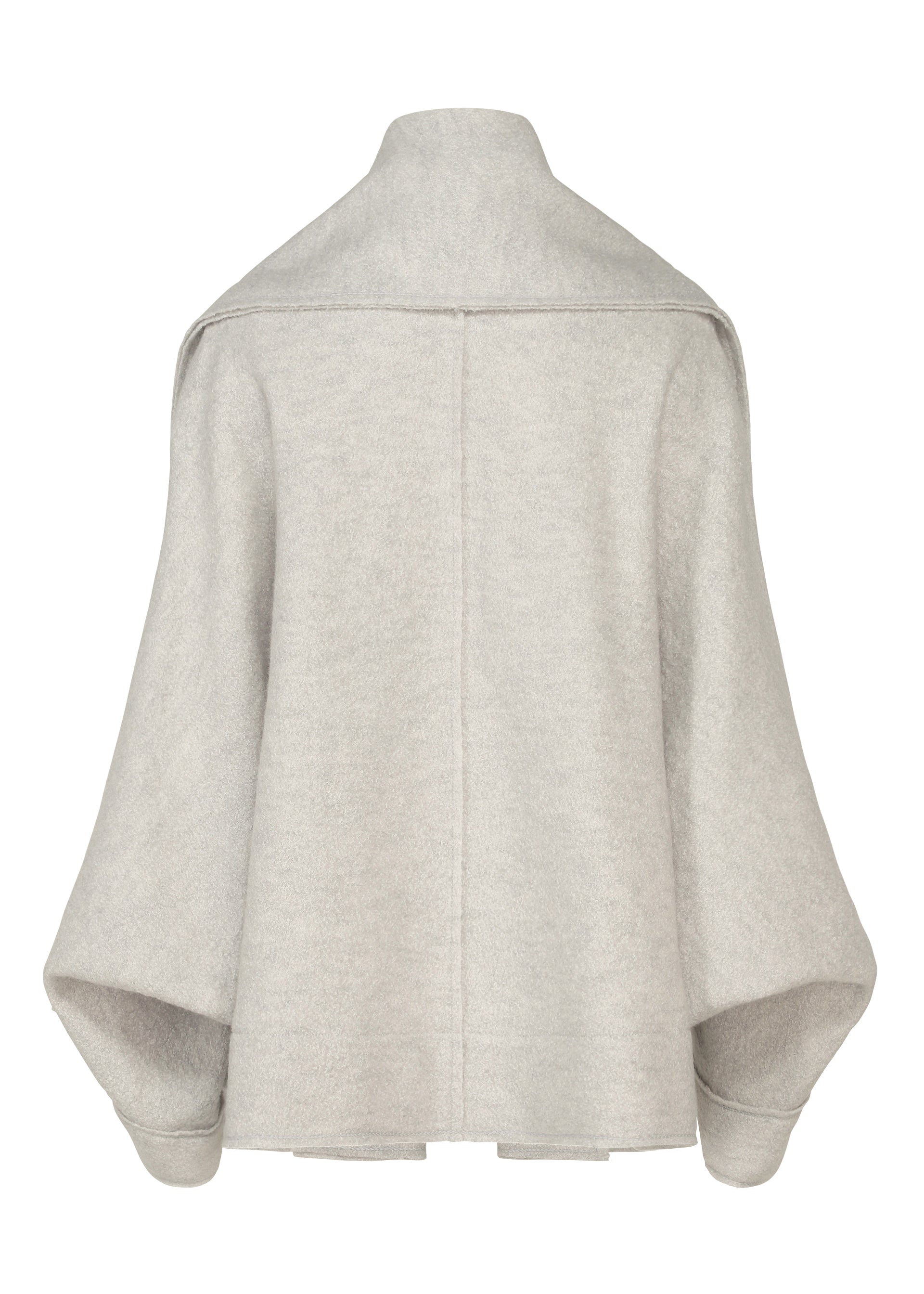 Issey Miyake Woolen Granite IM63331 dámský kabát šedý se šálou
