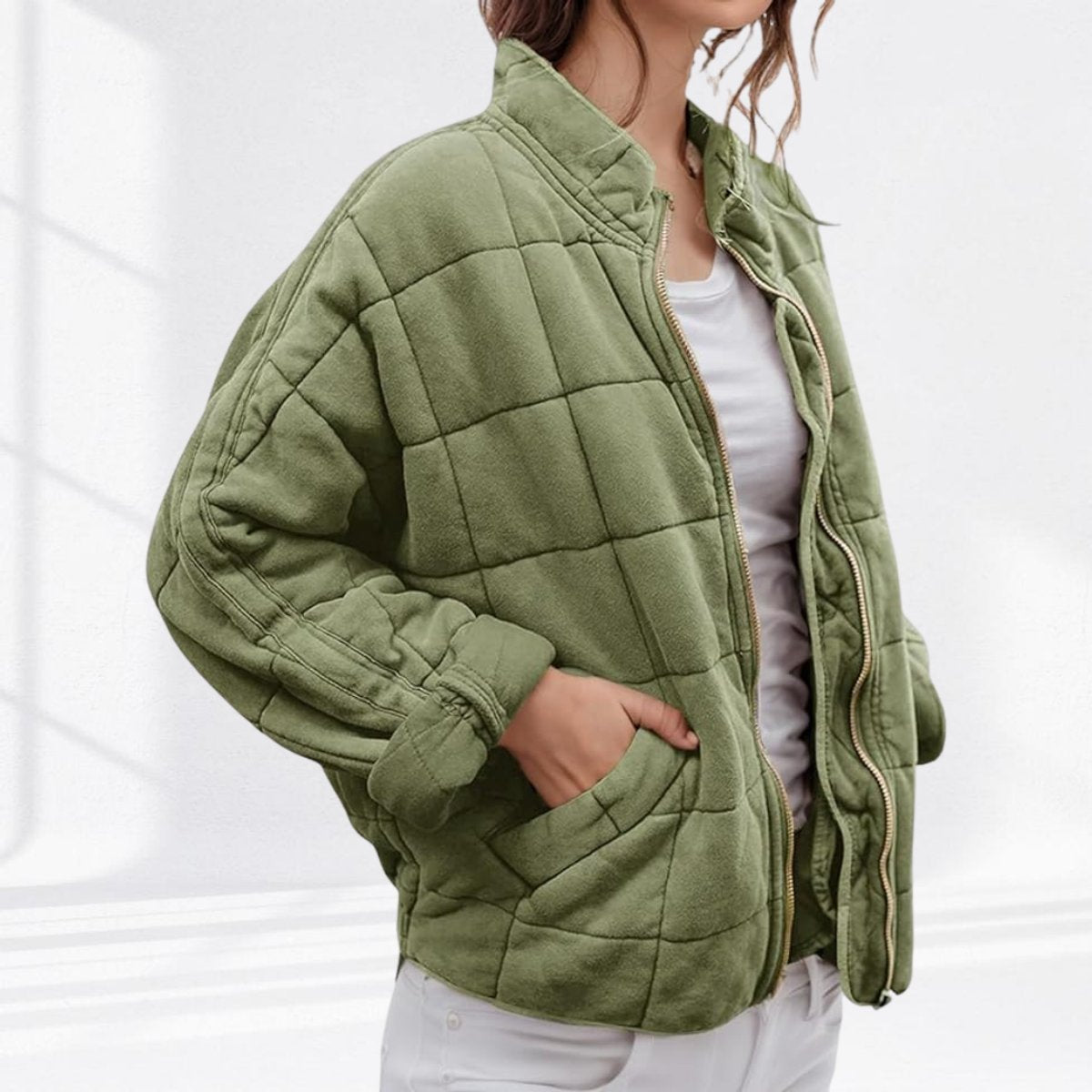 Norielle prošívaná bunda oversize se zipem