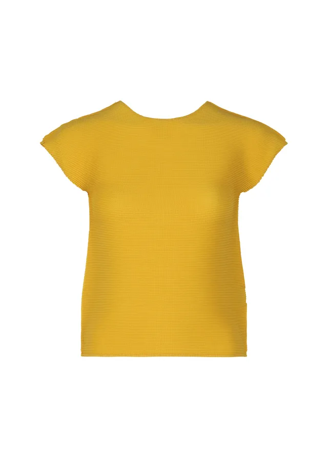 Issey Miyake Stretch Pleats 6 top žlutý plisovaný