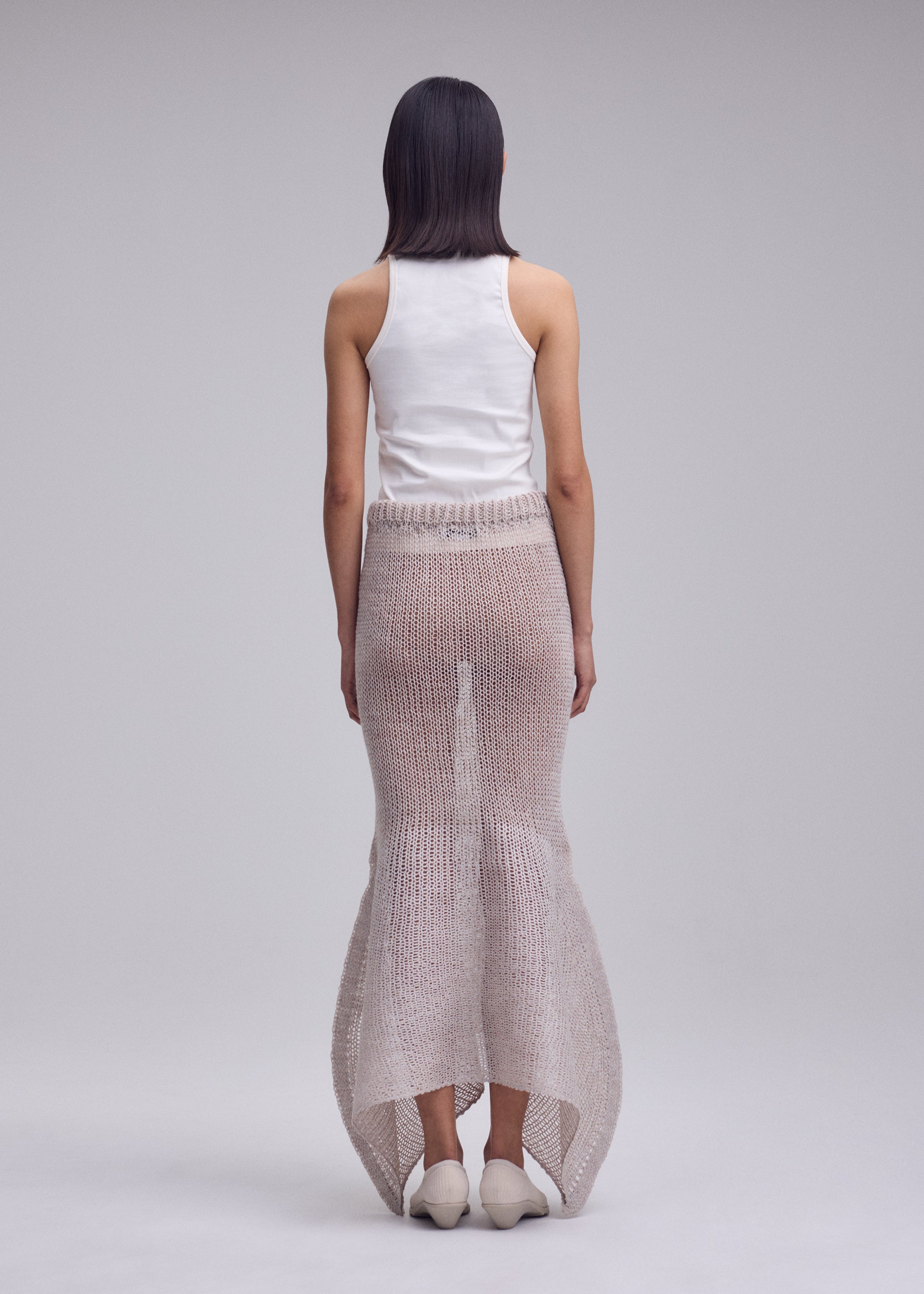 Issey Miyake Panini Pulled sukně pink lisovaná