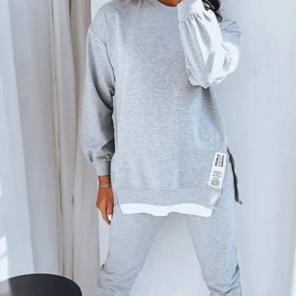 Norielle oversize joggingová souprava šedá M 2dílná