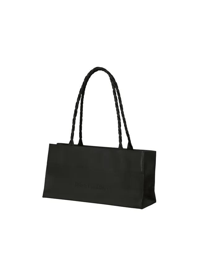 Issey Miyake Paper Bag kožená kabelka černá