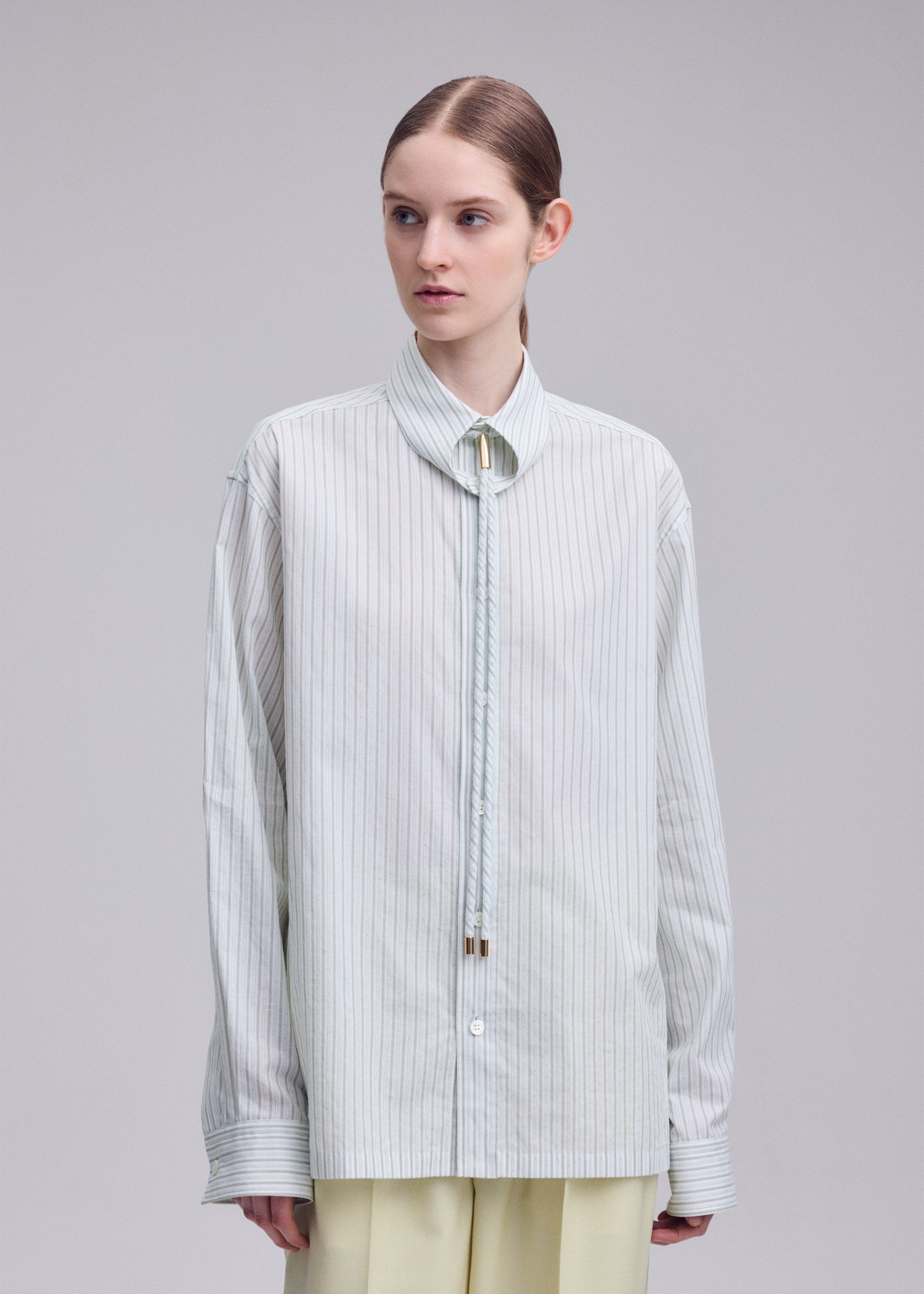 Issey Miyake Monsieur Shirt Dobby Stripe košile bílá bavlněná