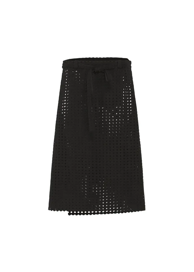 HaaT Issey Miyake Lacy Under krajková sukně černá zavinovací
