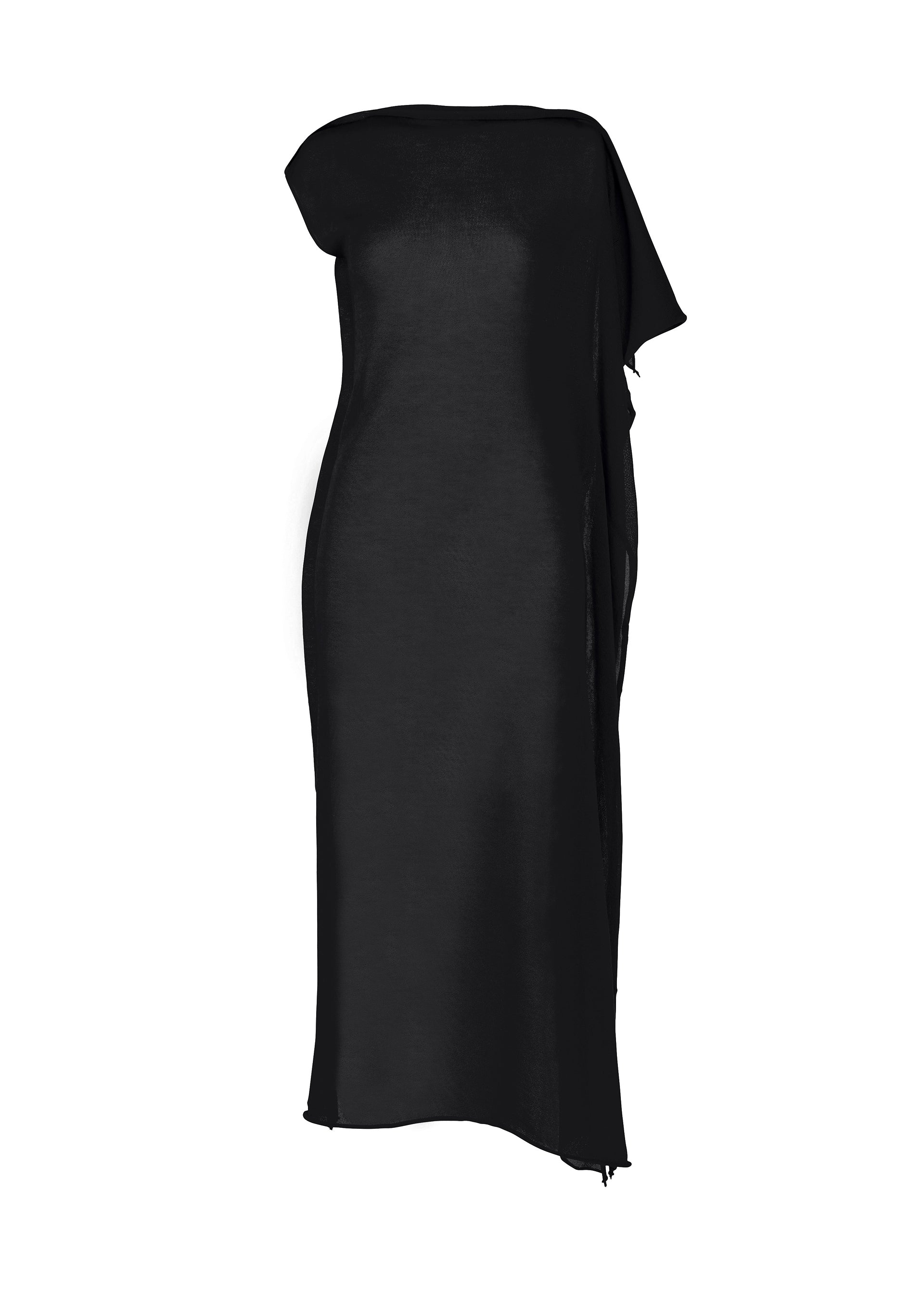 Issey Miyake Concealed Knit šaty black s drapérií