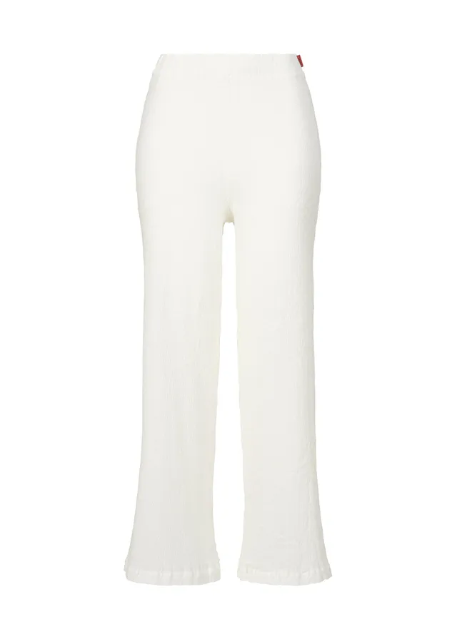 Issey Miyake Kyo Chijimi Basic kalhoty bílé široké