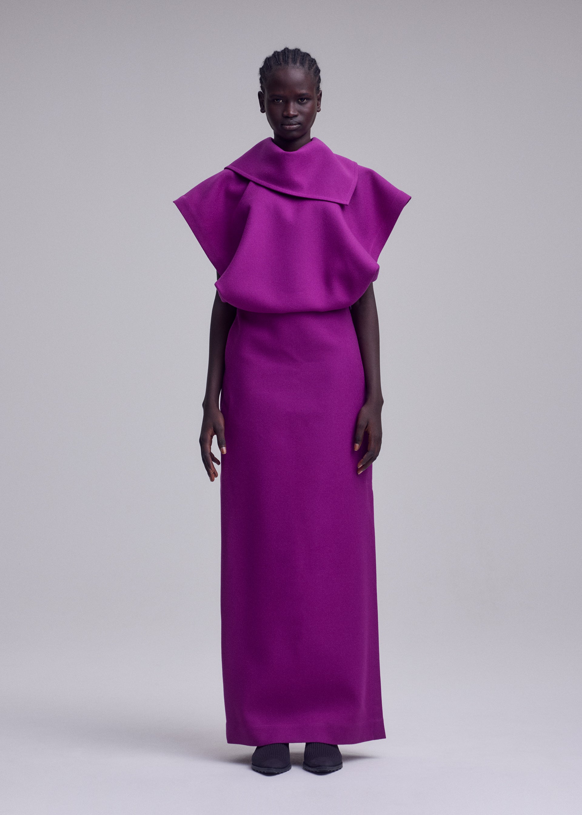 Issey Miyake Calligraph IM63FH026 šaty šedé vlnene