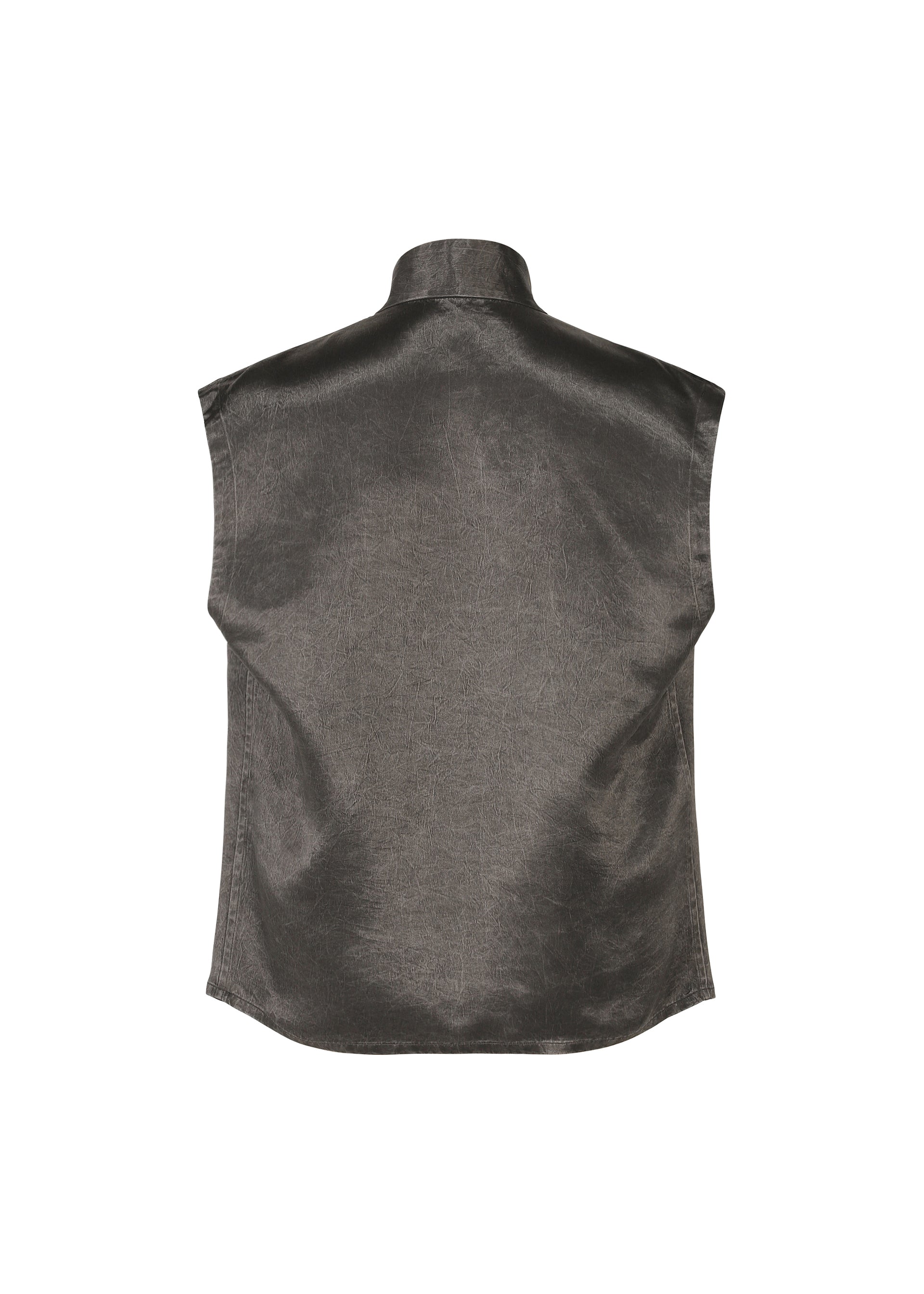 Issey Miyake Satin Wash vesta charcoal gray acetátová