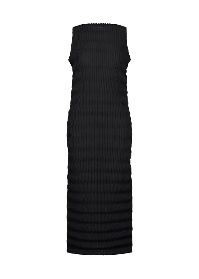 Issey Miyake Spring Pleats šaty černé bez rukávů