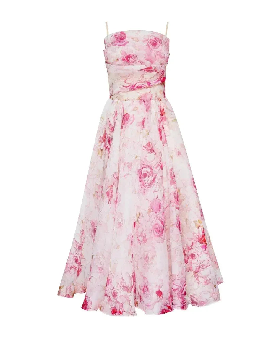 Norielle Midi Bustier Fleurie šaty midi fialová květované