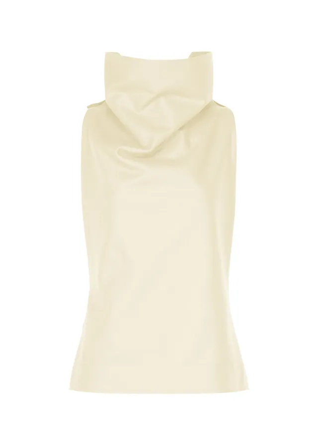 Issey Miyake Shell top bílý bez rukávů jersey