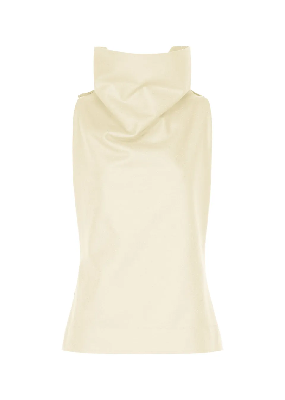 Issey Miyake Shell top bílý bez rukávů jersey
