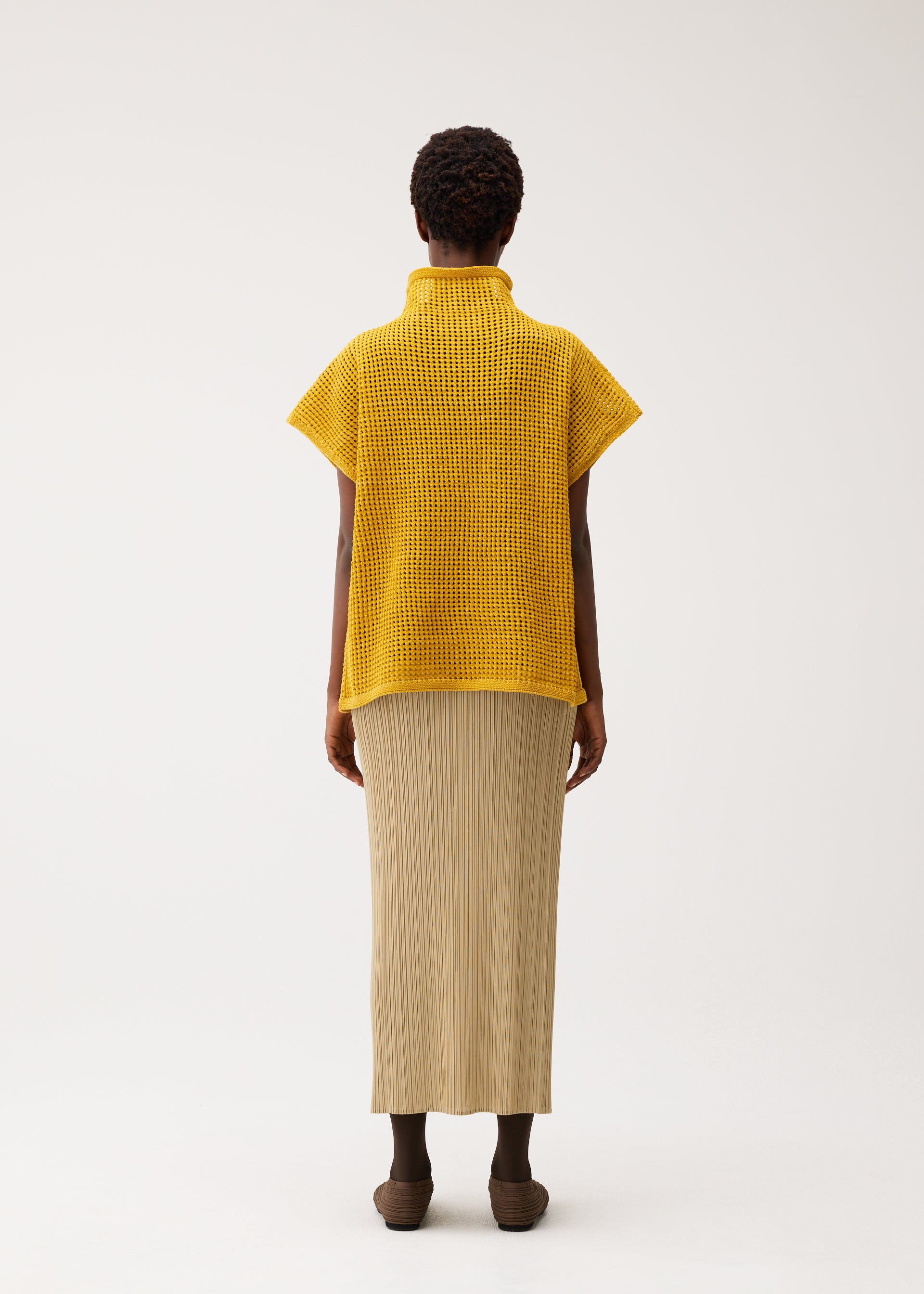Issey Miyake Pleats Please Dot Knit svetr černá vlněný