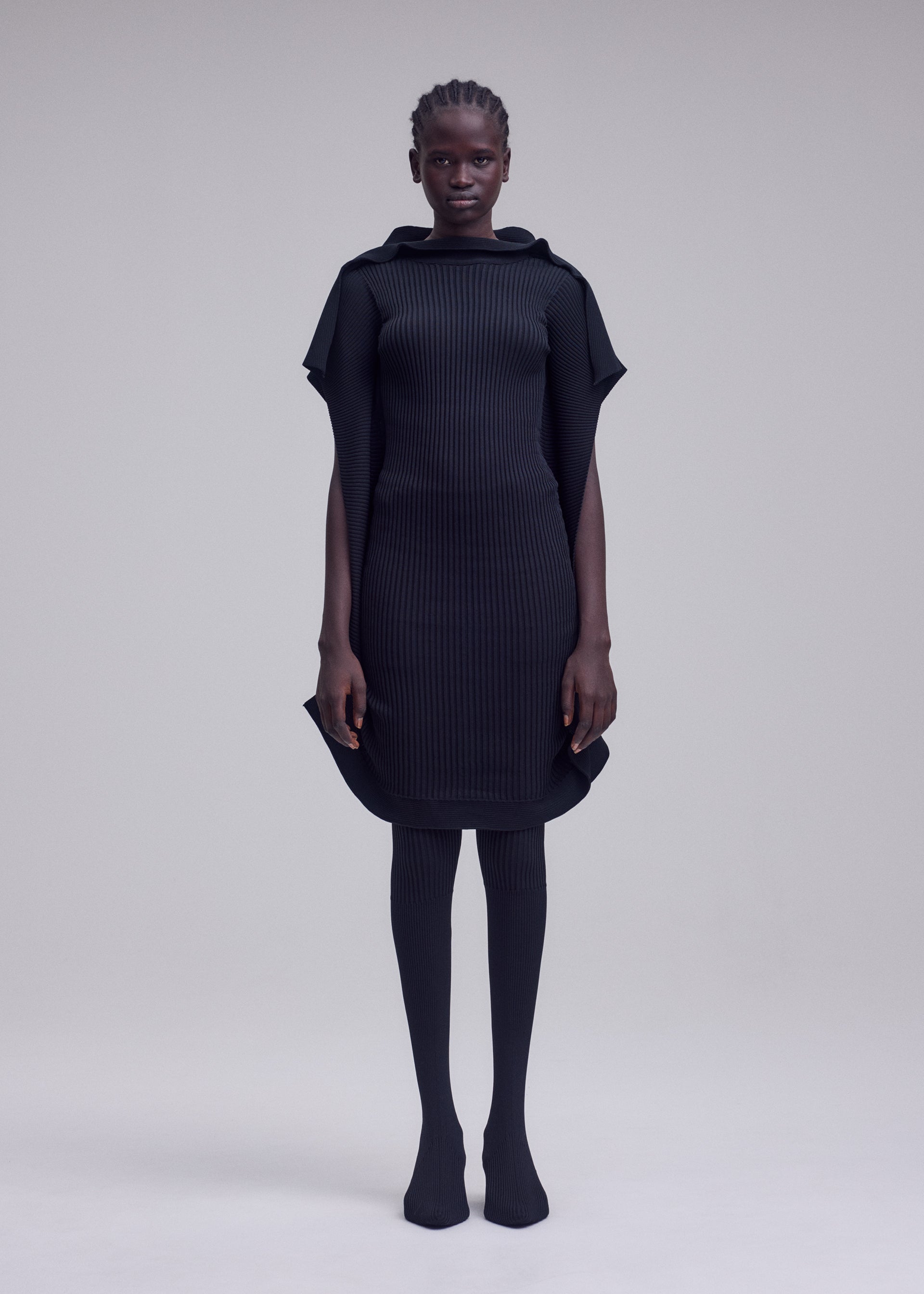 Issey Miyake Prance pletené minišaty ivory vel. 2 recyklované