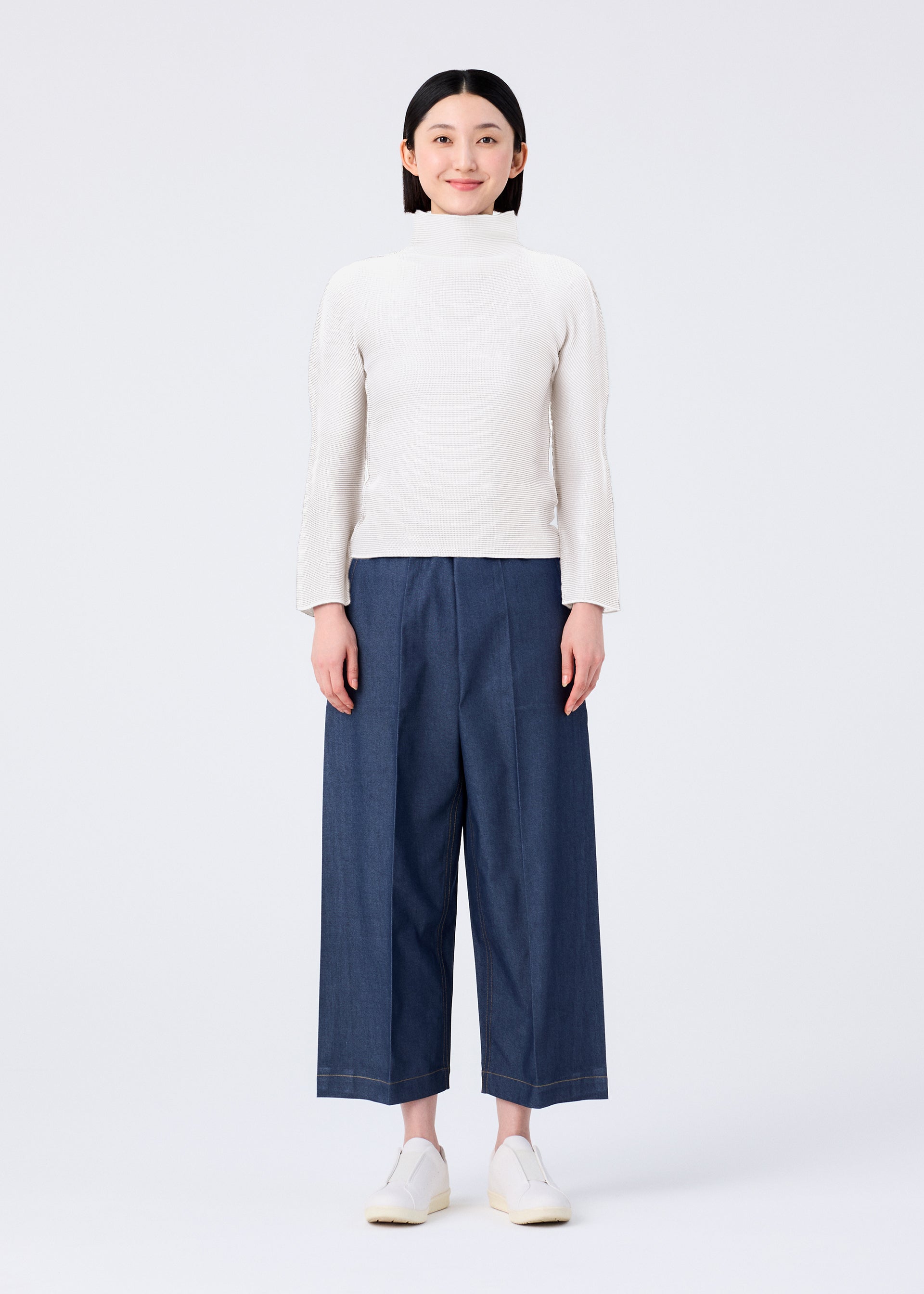 Issey Miyake Flat Denim široké kalhoty Indigo