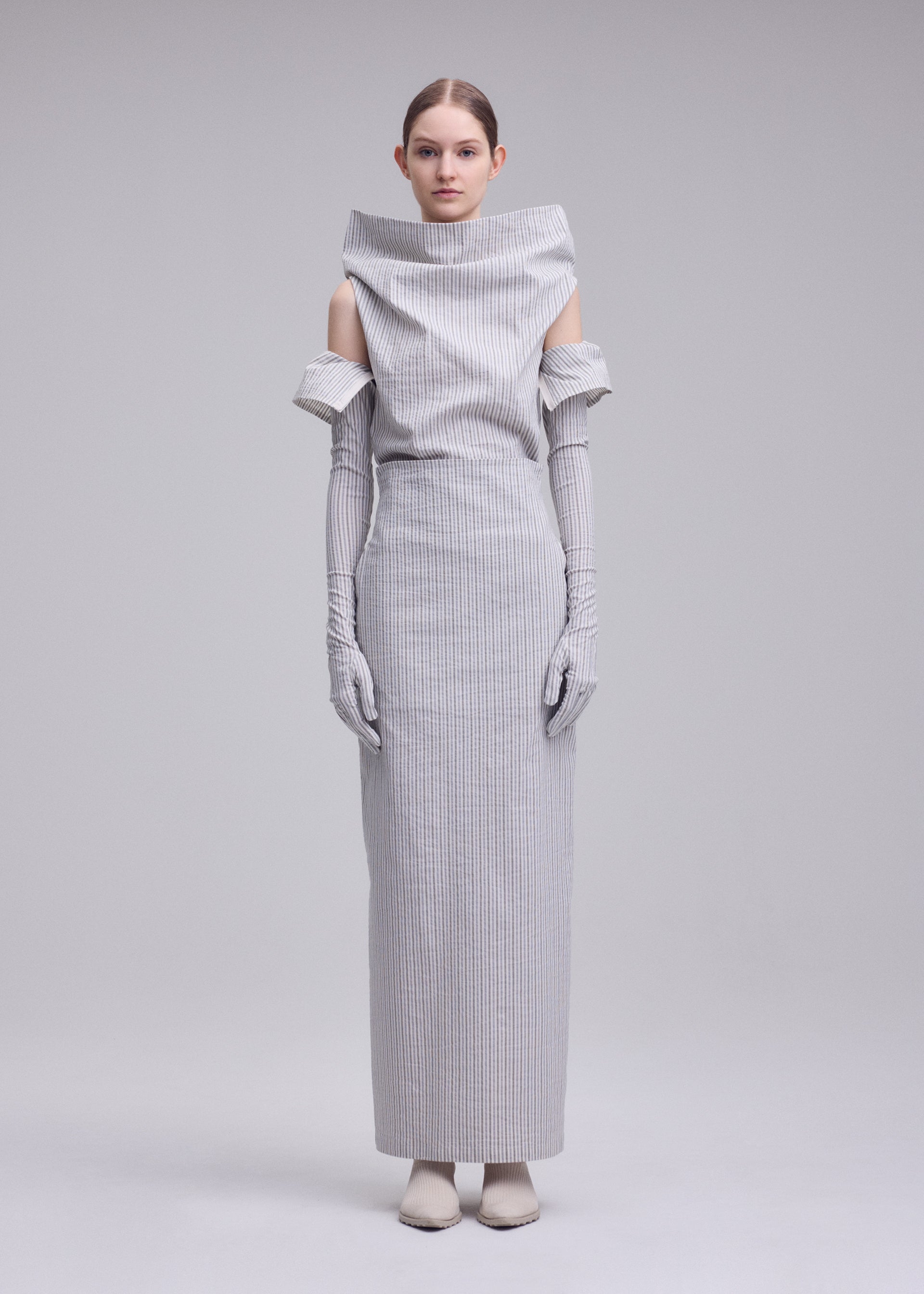 Issey Miyake Allow Stripe IM63FG094 sukně černá vel. 2 pruhovaná
