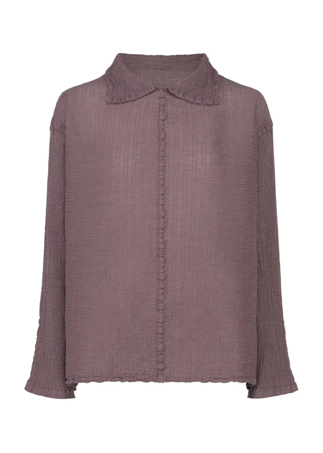 me Issey Miyake Polycotton Crepe top taupe dlouhý rukáv