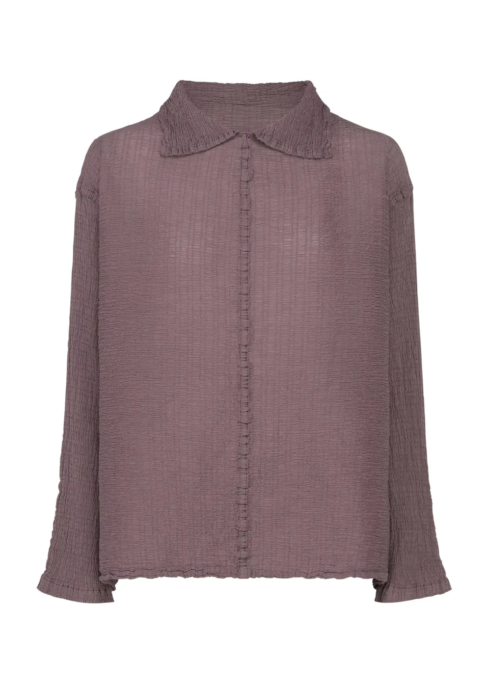 me Issey Miyake Polycotton Crepe top taupe dlouhý rukáv