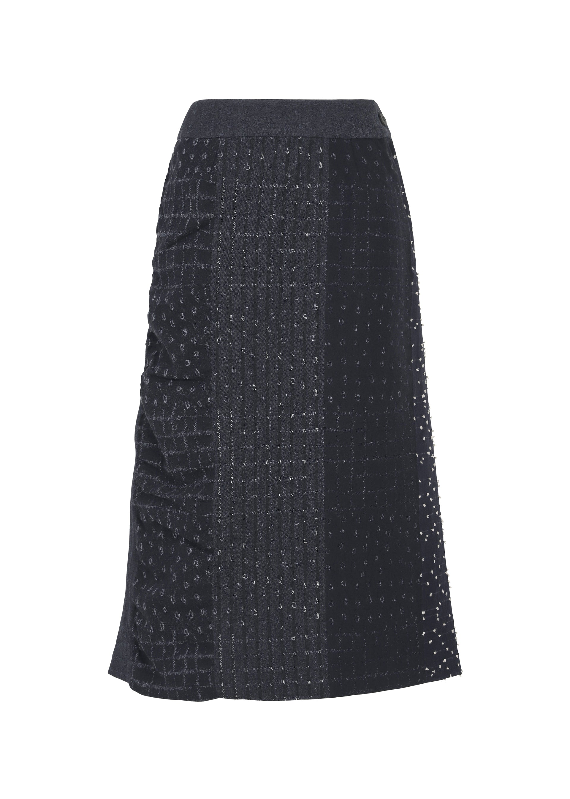 Issey Miyake COLLAGE STRETCH I sukně hnědá žakár