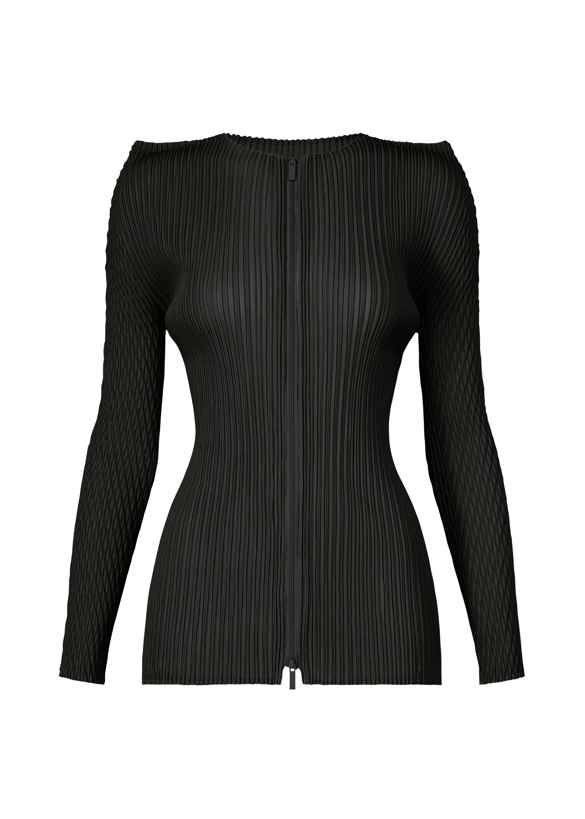 Issey Miyake Box Shoulder Pleats kardigan sv. šedá 2 hranatá ramena