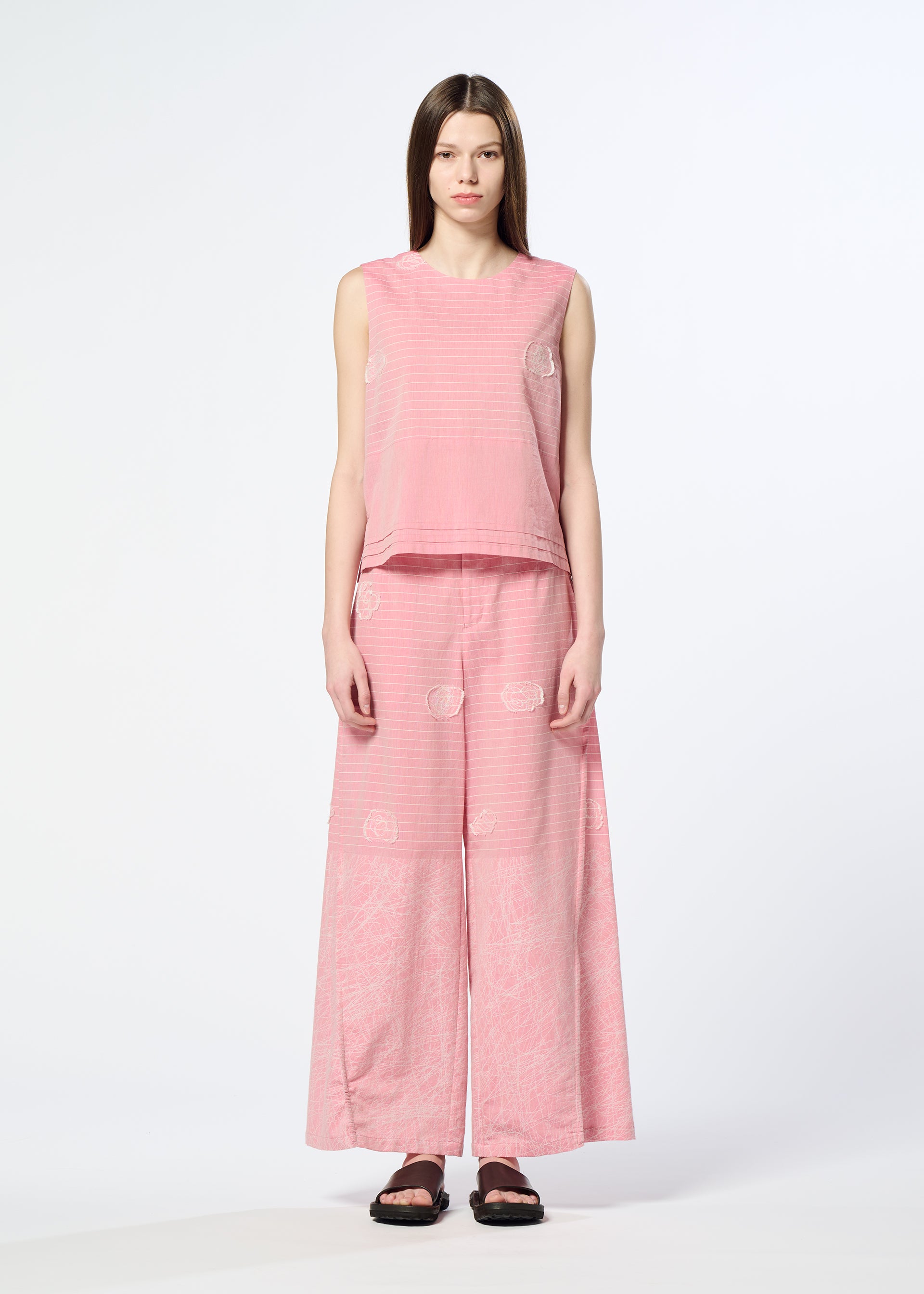 Issey Miyake One Stroke Draw tílko růžové žakárové