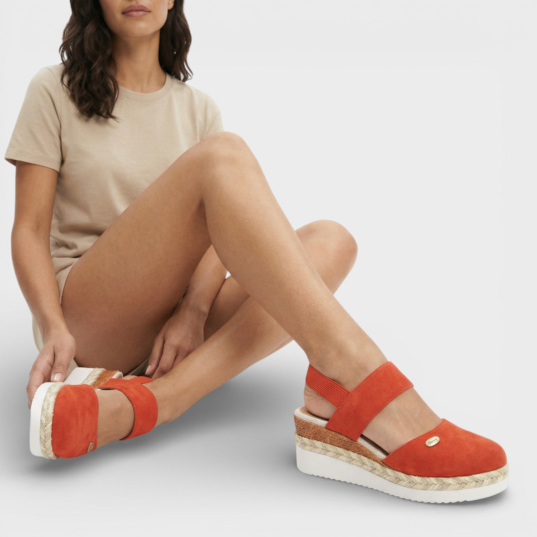 Norielle ploché sandály s elastickými pásky béžová espadrilky