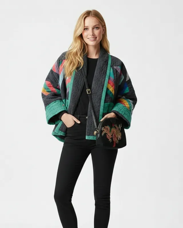 Norielle oversize bunda se vzorem zelená