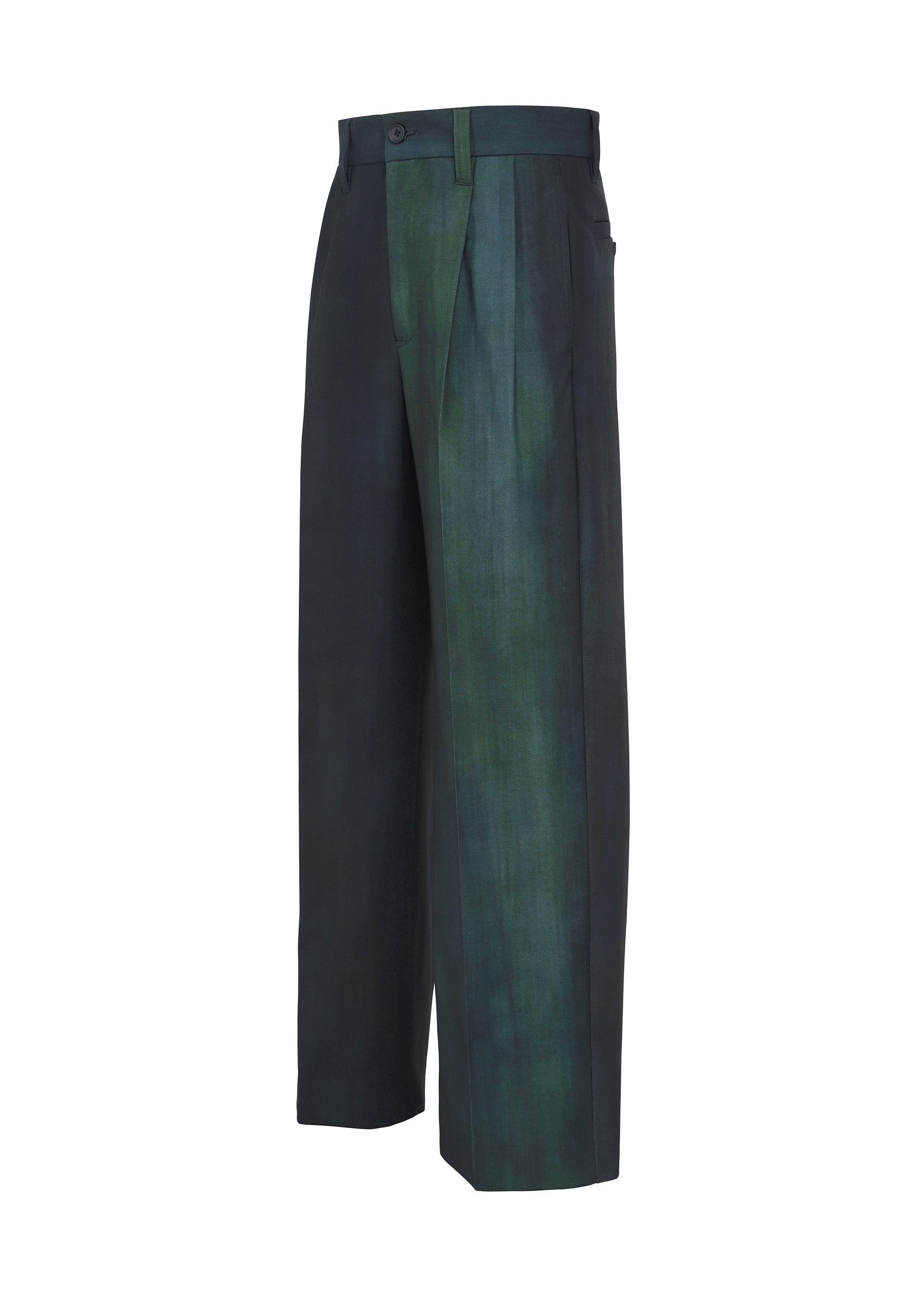 Issey Miyake Gradation Wool vlněné kalhoty s pukem černé