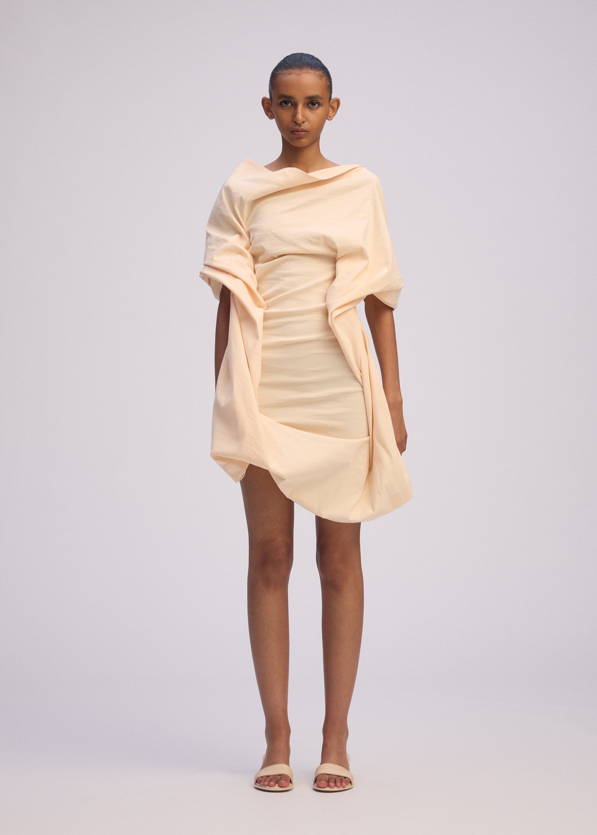 Issey Miyake Concealed tunika bílá 2 washi bavlna