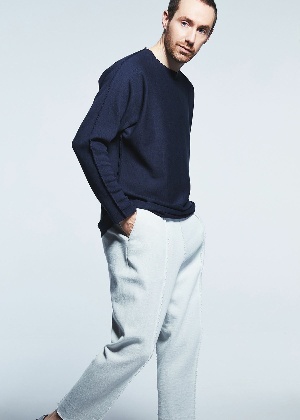 Issey Miyake Type-A Basics kalhoty černé pletené