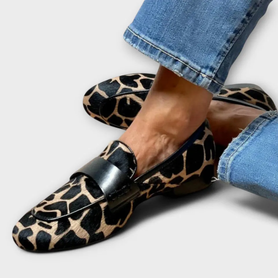 Norielle mokasíny leopardí nazouvací ploché