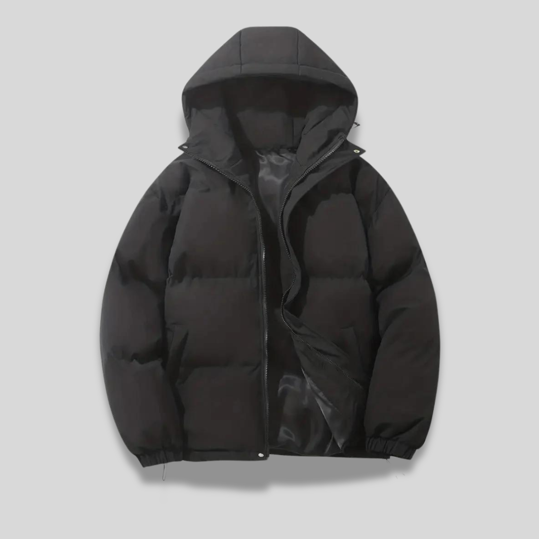 Norielle Oversize krátká zimní bunda s kapucí khaki
