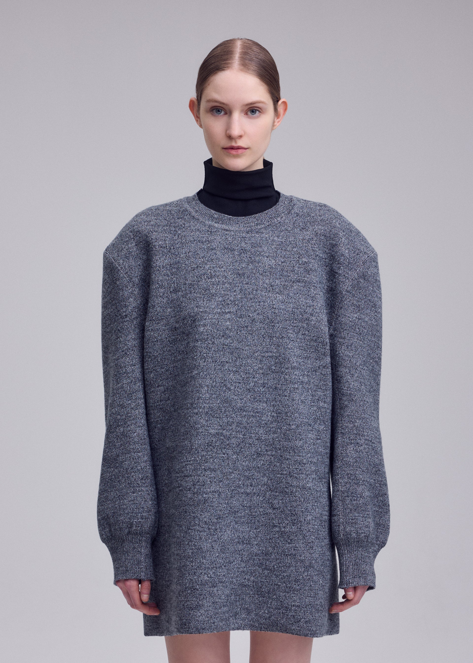 Issey Miyake Handsome Knit šaty off-white vlněné mini