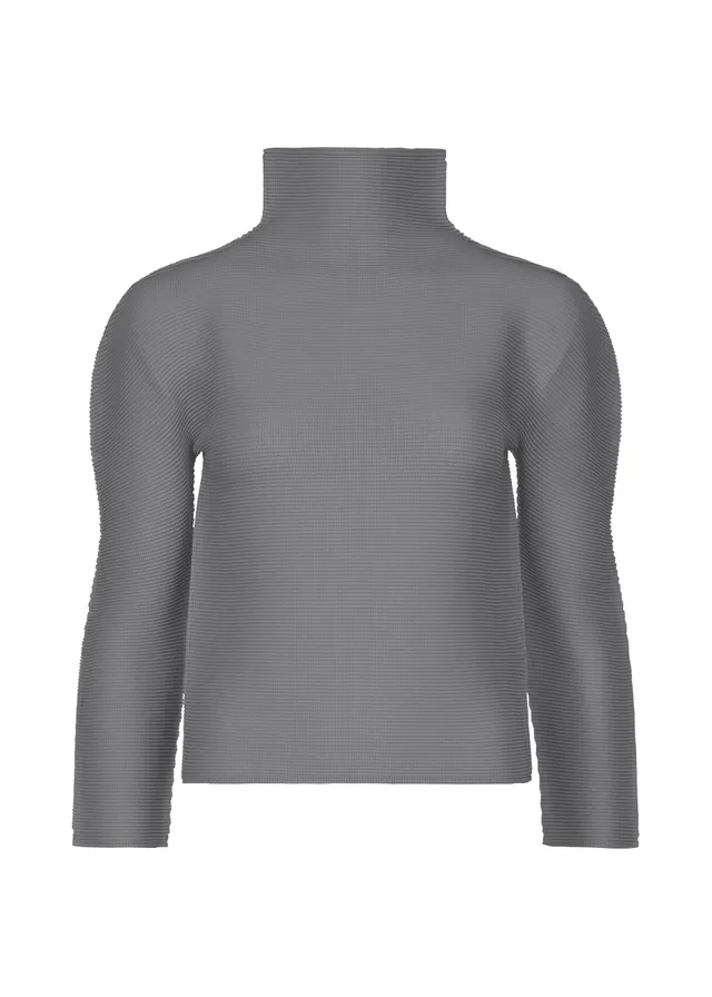 Issey Miyake Palette 13 top šedý s rolákem strečový