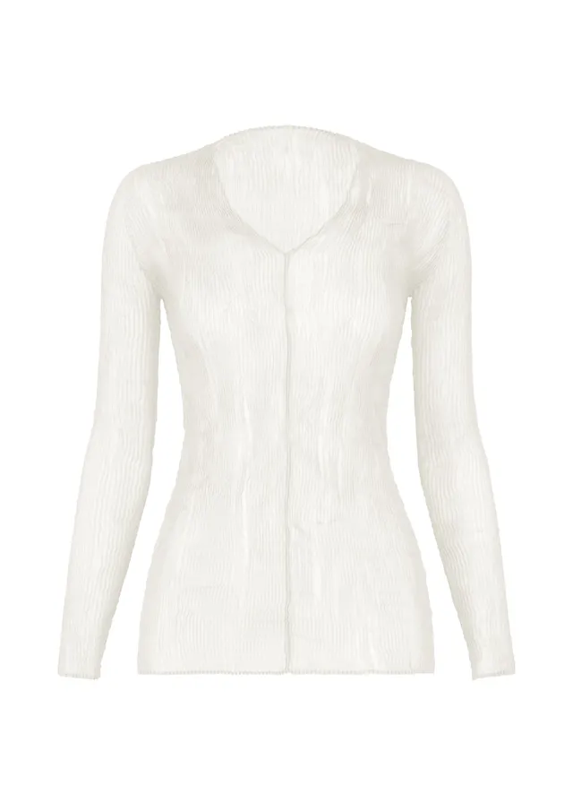 Issey Miyake Chiffon Twist BK/WT-66 top white