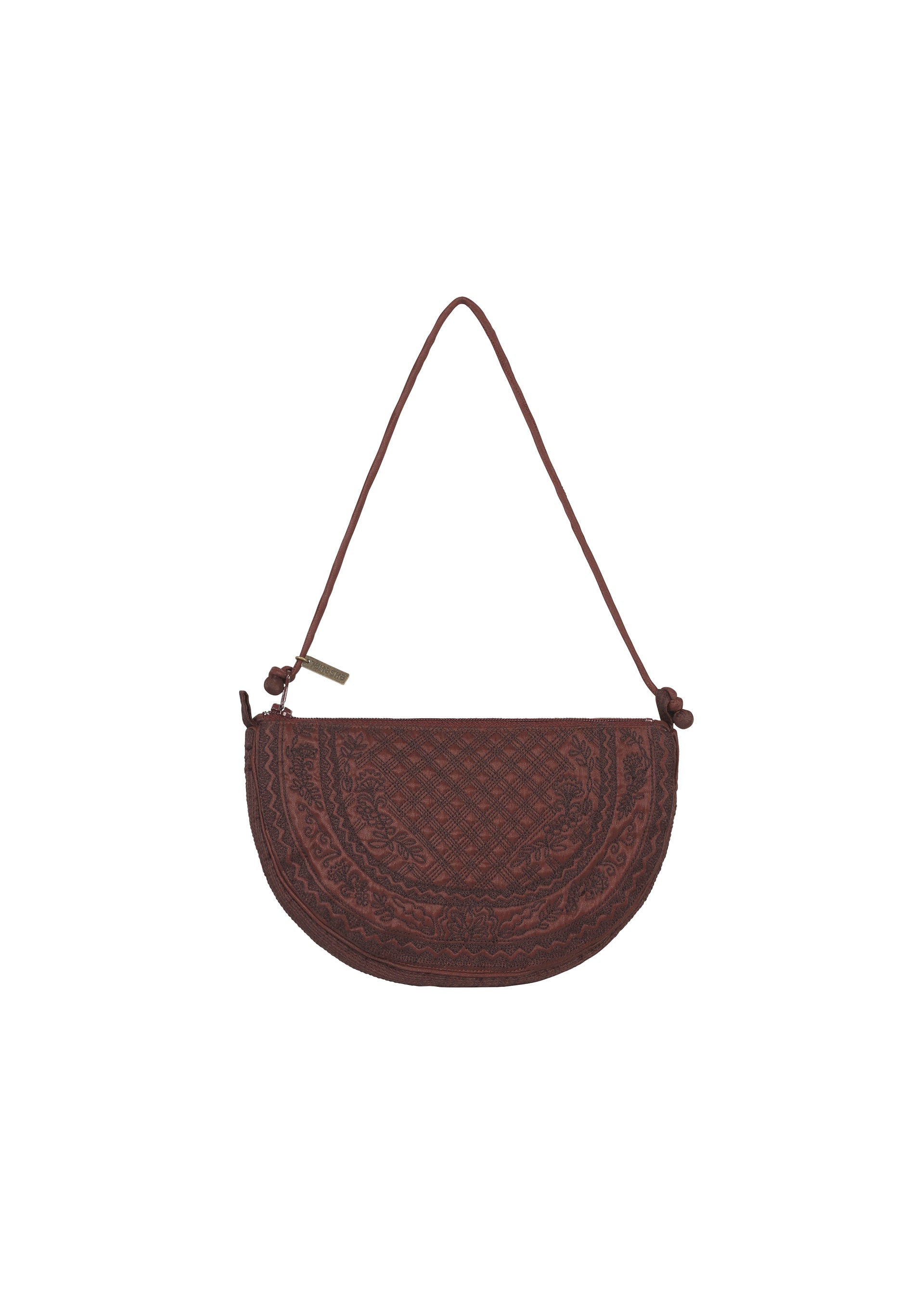 Issey Miyake HaaT Bloom Plaid Boston pouzdro šedé vyšívané