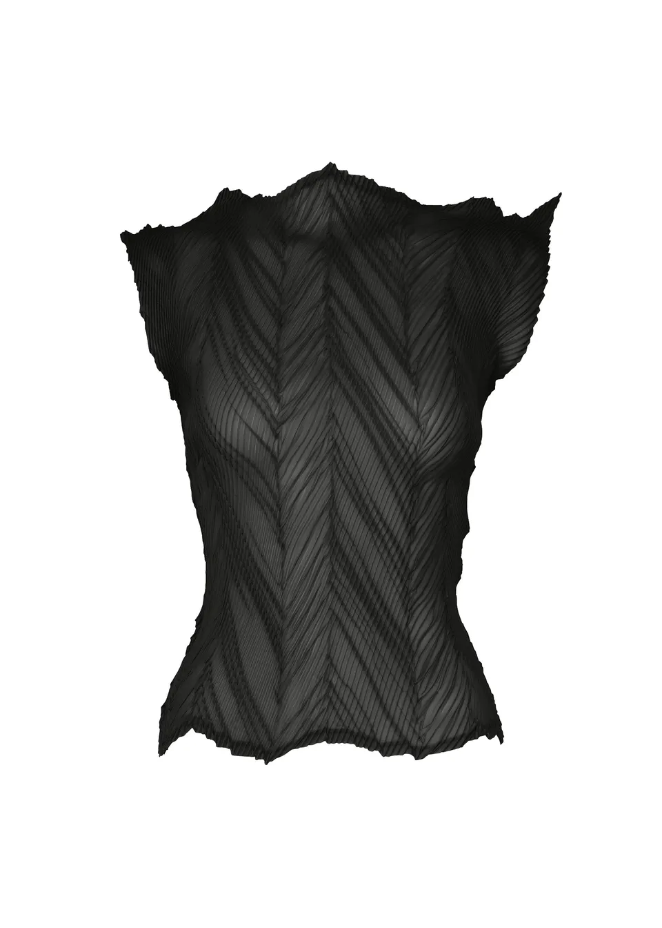 Issey Miyake Zigzag Pleats top světle modrá krátký rukáv