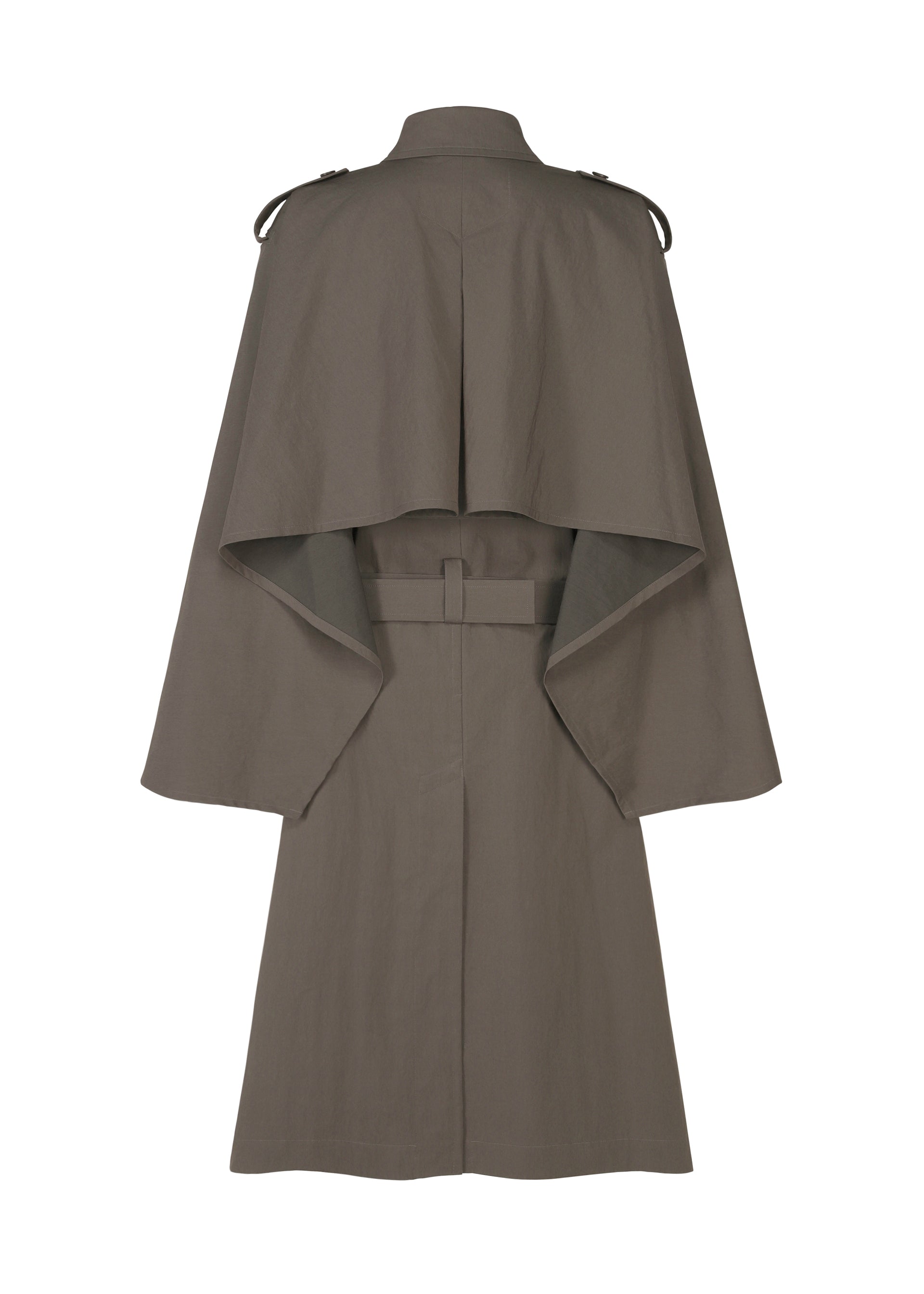 Issey Miyake Overlap kabát hnědý lehká bavlna