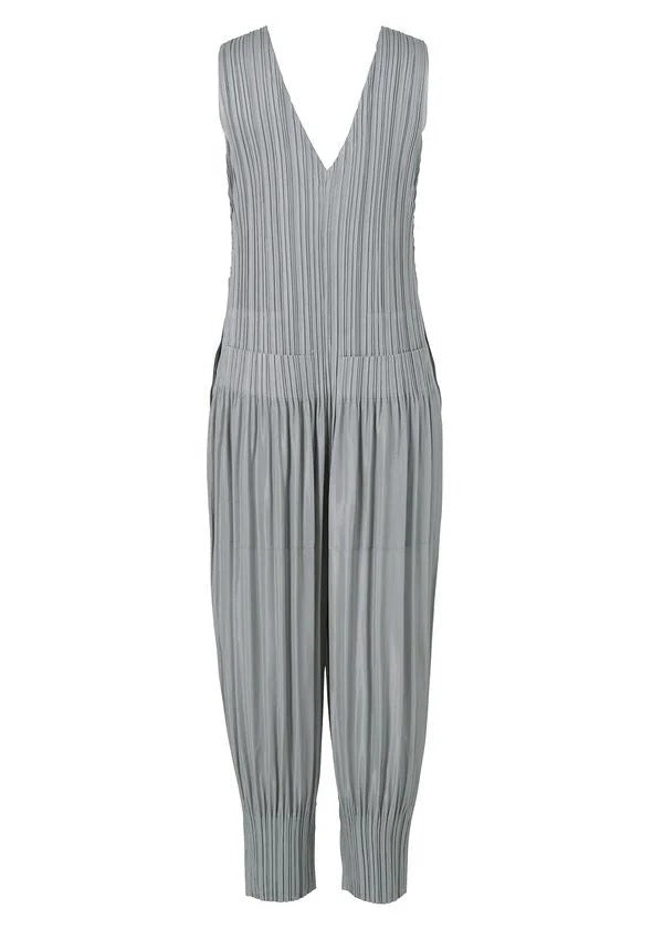 Issey Miyake Fluffy Basics plisovaný overal světle šedá