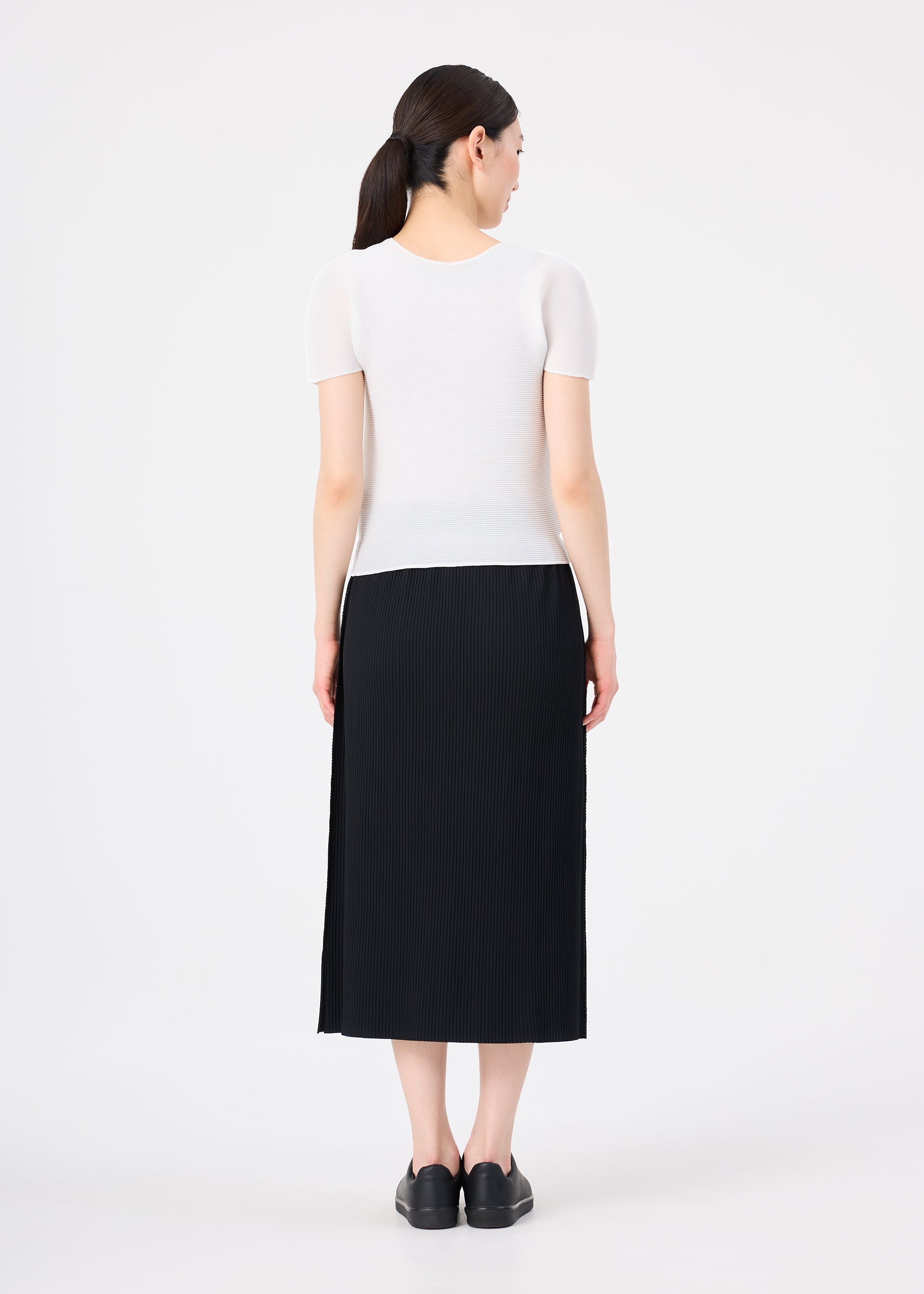 Issey Miyake Fine Knit Pleats sukně bílá lehký úplet
