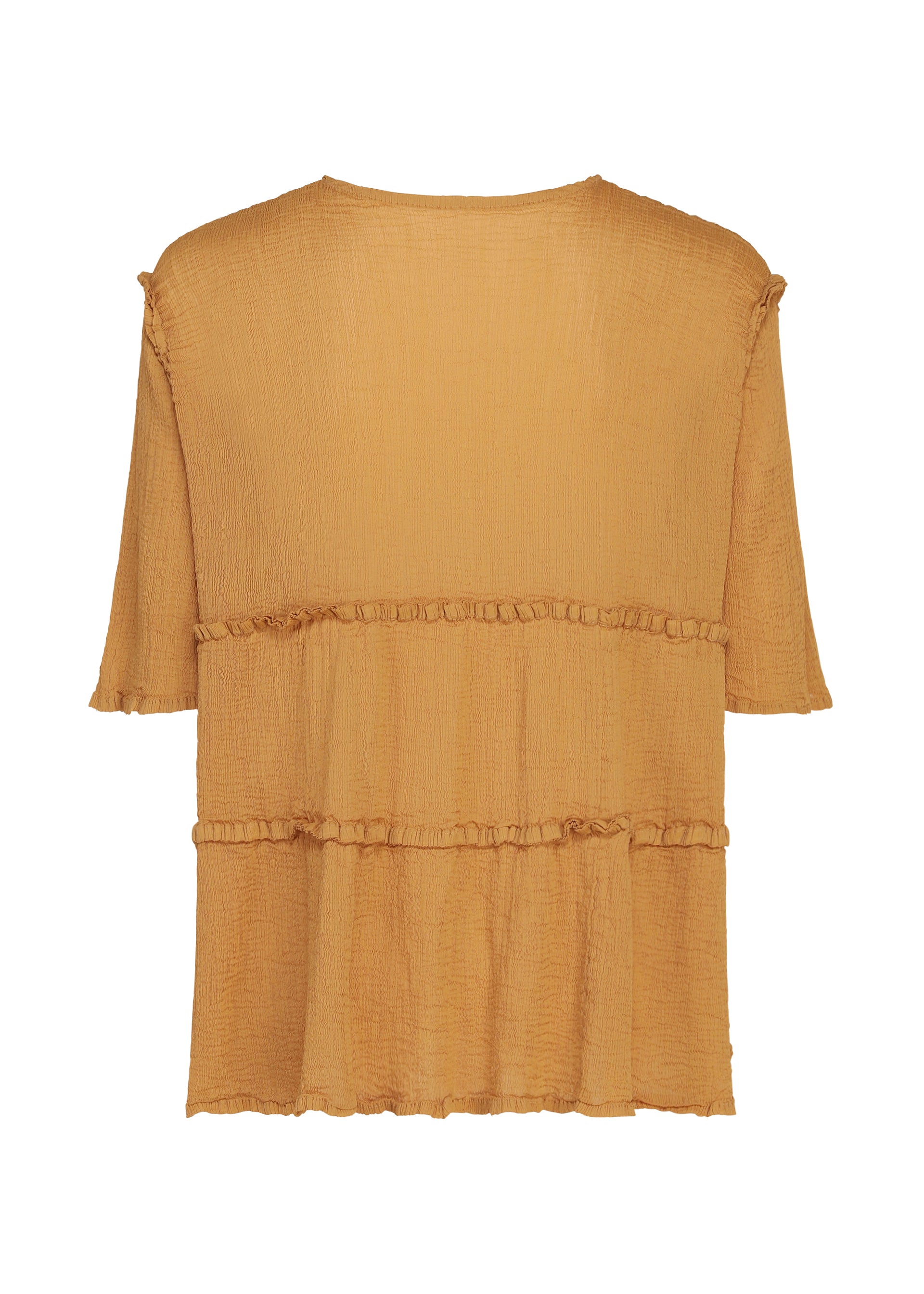 Issey Miyake Flare See-Through Crepe top charcoal krátký rukáv