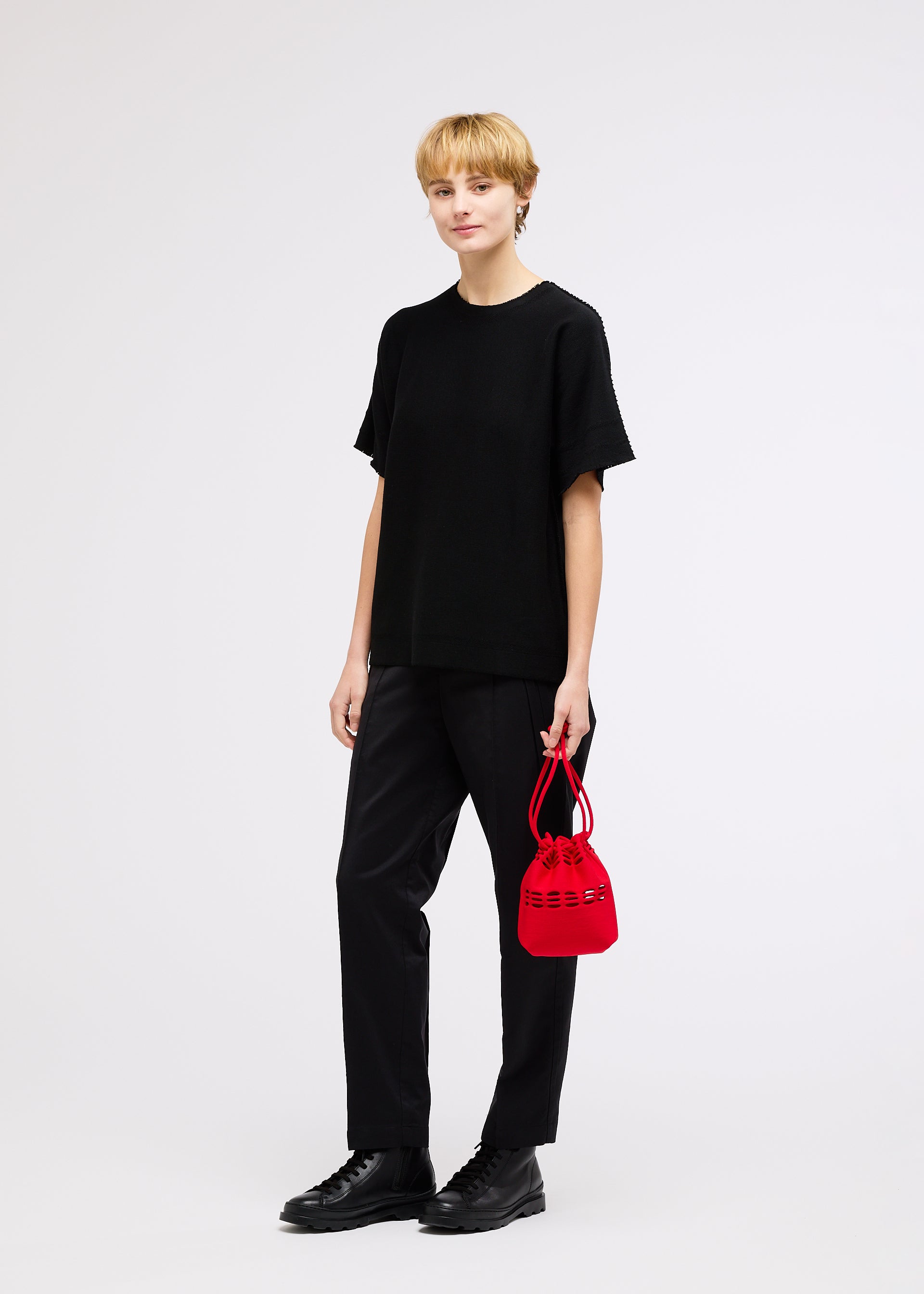 Issey Miyake Mokko S.C. Pocket kabelka Red stahovací